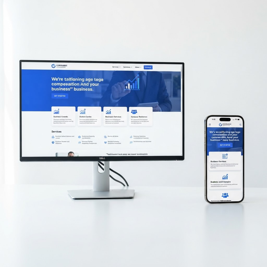 Professional business website shown on desktop and mobile devices